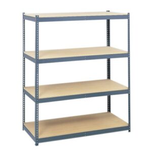 safco office industrial garage commercial archival shelving particle board shelves