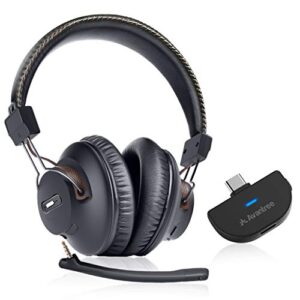 avantree c519m - bluetooth headphones with mic for ps5 & switch, wireless headset with usb c adapter for pc & laptop, low latency, support two headphones, 40hrs playtime