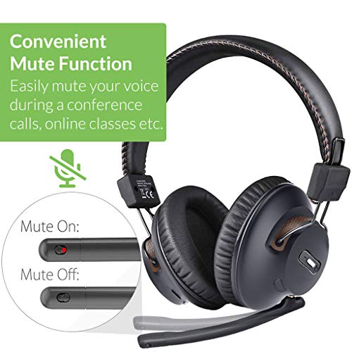 Avantree C519M - Bluetooth Headphones with Mic for PS5 & Switch, Wireless Headset with USB C Adapter for PC & Laptop, Low Latency, Support Two Headphones, 40hrs Playtime
