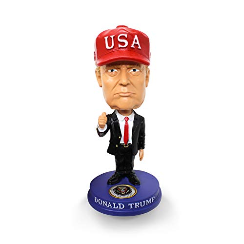 President Trump Bobblehead MAGA Hat 45 2020 Re-Election Classic Red Tie and Thumbs Up for Car, Desk, Office (Small)