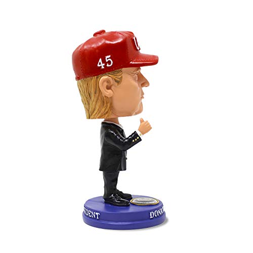 President Trump Bobblehead MAGA Hat 45 2020 Re-Election Classic Red Tie and Thumbs Up for Car, Desk, Office (Small)