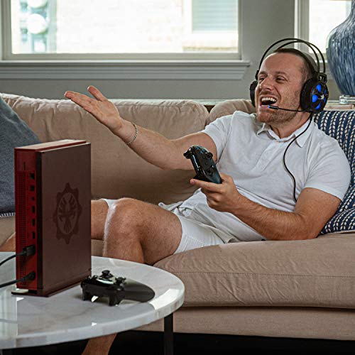 HP Gaming Headset for PS4, Xbox one PC Controller with Bass Surround Sound, LED Light and Noise isolating Over Ear Headphone with mic Plus 3.5mm USB Cable for Laptop Mac Nintendo Switch Games