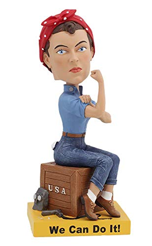 Royal Bobbles Rosie The Riveter Bobblehead, Premium Polyresin Lifelike Figure, Unique Serial Number, Exquisite Detail