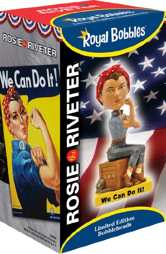 Royal Bobbles Rosie The Riveter Bobblehead, Premium Polyresin Lifelike Figure, Unique Serial Number, Exquisite Detail