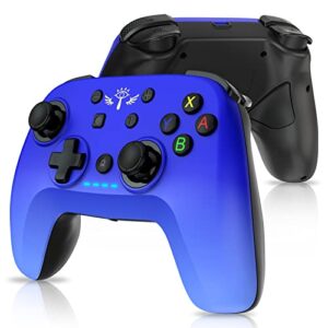 wireless pro controller for nintendo switch/switch oled/switch lite, switch controller, wireless gamepad for the zelda ,turbo & auto function, back mapping ,rechargeable 650mah battery, long playing time (blue)