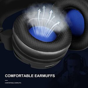 HUHD Wireless Vibration Gaming Headset for PS4,PS5,PC,Xbox and Switch 7.1 Surround Sound Headphones with Detachable Microphone