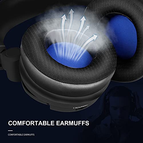 HUHD Wireless Vibration Gaming Headset for PS4,PS5,PC,Xbox and Switch 7.1 Surround Sound Headphones with Detachable Microphone