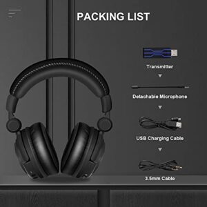 HUHD Wireless Vibration Gaming Headset for PS4,PS5,PC,Xbox and Switch 7.1 Surround Sound Headphones with Detachable Microphone