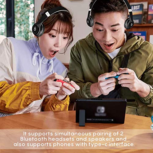 Bluetooth Adapter Audio Transmitter for Nintendo Switch, aptX Low Latency Technology, Supports Dual Paring, in-Game Voice Chat, Compatible with Airpods, Switch 2017, Switch Lite 2019, PS4, PC and TV