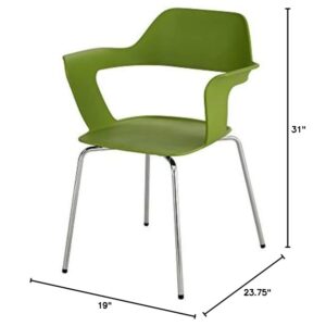 Safco Products Bandi Shell Stack Chair 4275GN, Green, Sturdy Steel Frame, Polypropylene Shell, Stacks 8 High (2/carton)