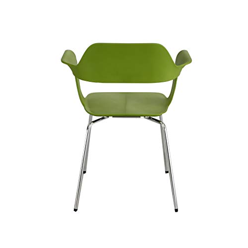 Safco Products Bandi Shell Stack Chair 4275GN, Green, Sturdy Steel Frame, Polypropylene Shell, Stacks 8 High (2/carton)