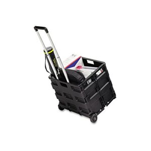 safco 4054bl stow and go rolling cart 16-1/2 x 14-1/2 x 39 black