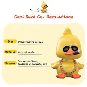 wonuu Cute Yellow Duck Toy Car Ornaments Cool Duck Car Dashboard Decorations Shaking Head Doll