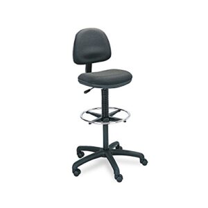 safco 3401bl precision extended height swivel stool w/adjustable footring black fabric