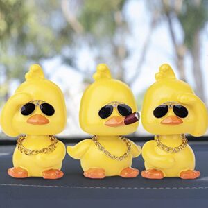 MuMyer Cool Yellow Duck Car Ornaments Funny Duck Car Toy Dashboard Decorations Shaking Head Doll for Car Auto Interior Decor Accessories