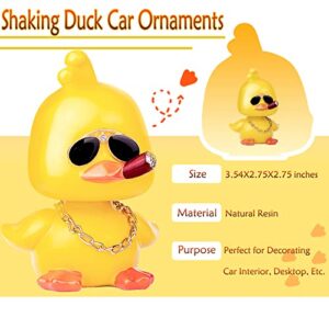 MuMyer Cool Yellow Duck Car Ornaments Funny Duck Car Toy Dashboard Decorations Shaking Head Doll for Car Auto Interior Decor Accessories