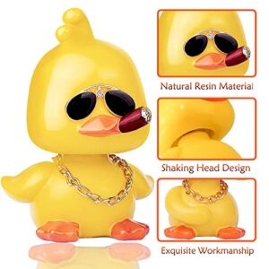 MuMyer Cool Yellow Duck Car Ornaments Funny Duck Car Toy Dashboard Decorations Shaking Head Doll for Car Auto Interior Decor Accessories