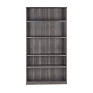 Safco Bookcase, Gray Steel Laminate