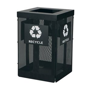 safco products 9936bl onyx 36 gallon indoor/outdoor steel mesh waste receptacle, trash or recycling, durable construction, tidy presentation, black