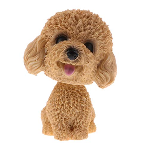 FRECI Bobbing Head Dog Animal Ornaments Mini Bobble-Head Figures Toys Car Interior Home Decoration Ornament - Yellow