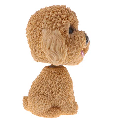 FRECI Bobbing Head Dog Animal Ornaments Mini Bobble-Head Figures Toys Car Interior Home Decoration Ornament - Yellow