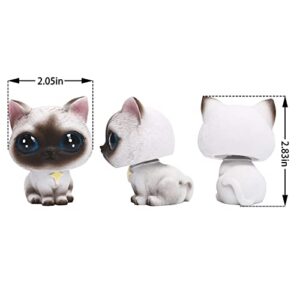 YGMONER Cat Bobblehead Ornaments Car Dashboard Shake Head Decoration (Siamese)