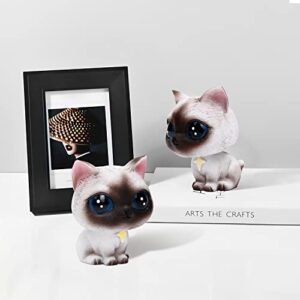 YGMONER Cat Bobblehead Ornaments Car Dashboard Shake Head Decoration (Siamese)