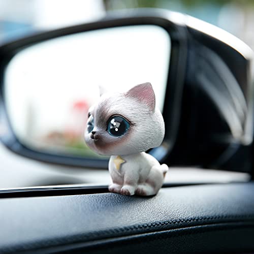 YGMONER Cat Bobblehead Ornaments Car Dashboard Shake Head Decoration (Siamese)