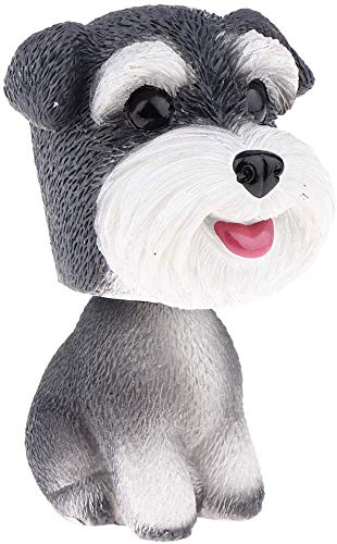 FRECI Simulation Shaking Head Dog Bobble-Head Dog Toy for Car Interior Dashboard Ornament - Schnauzer