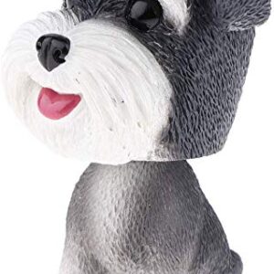 FRECI Simulation Shaking Head Dog Bobble-Head Dog Toy for Car Interior Dashboard Ornament - Schnauzer