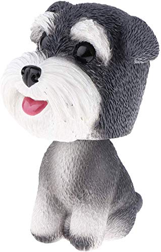 FRECI Simulation Shaking Head Dog Bobble-Head Dog Toy for Car Interior Dashboard Ornament - Schnauzer