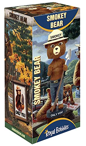 Royal Bobbles Smokey Bear Bobblehead, Premium Polyresin Lifelike Figure, Unique Serial Number, Exquisite Detail