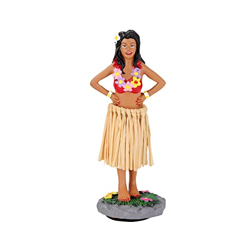 BCSmyer Hawaii Hula Girl Dashboard Bobble Heads for Driver Dashboard Decorations Mini Size 4.72" High Dashboard Hula Girl