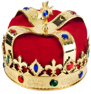 funny party hats royal jeweled king's crown - costume accessory