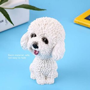 Yosoo Health Gear Shaking Head Dog Decor, Bobble Head Dog, Car Interior Dog Decor, Simulation Shaking Head Dog Decor Bobble Head Toy Car Interior Dashboard Ornament(Teddy (White))