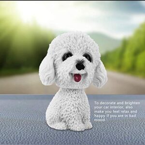 Yosoo Health Gear Shaking Head Dog Decor, Bobble Head Dog, Car Interior Dog Decor, Simulation Shaking Head Dog Decor Bobble Head Toy Car Interior Dashboard Ornament(Teddy (White))