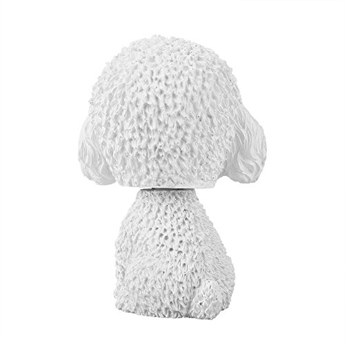 Car Interior Simulation Shaking Head Dog Decor ,Bobble Head Toy Car Interior Dashboard Ornament Kid Home Office Decor White Poodle White Poodle