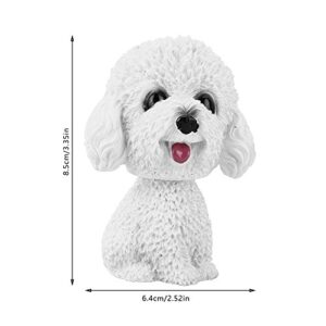 Car Interior Simulation Shaking Head Dog Decor ,Bobble Head Toy Car Interior Dashboard Ornament Kid Home Office Decor White Poodle White Poodle