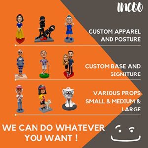 INCOOSTORE 6" Full Custom Bobblehead Figurine Personalized Gifts for Boy Friend Car Bobble Head Figure Handmade Gift for Bestfriend