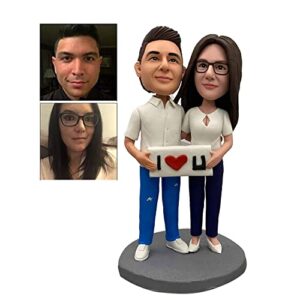 full custom head & body figurines personalized bobblehead based on your photos for lovers, families