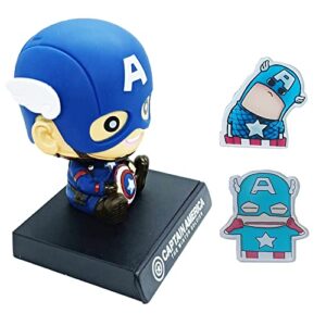 cute cartoon toys car decorations cartoon hero phone holder bobblehead doll car interior accessories dashboard phone holder, cute hero bobble head for car dashboard toys big hero