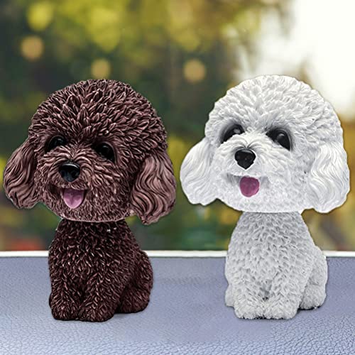 CYISONAL 2PCS Shaking Head Dog Toy Simulation Bobble Head Dog Toy for Car Interior Dashboard Ornament Car Furnishing Home Office Decor