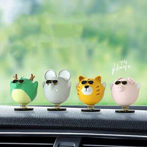 SEADEAR Car Spring Shaking Head Toy Ornament, Cute Pig Car Dashboard Ornament Car Dashboard Bobble Shaking Head Decoration Bobble-Head Toy Car Interior