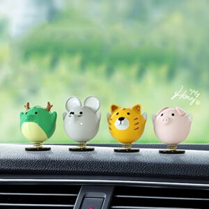 SEADEAR Car Spring Shaking Head Toy Ornament, Cute Pig Car Dashboard Ornament Car Dashboard Bobble Shaking Head Decoration Bobble-Head Toy Car Interior