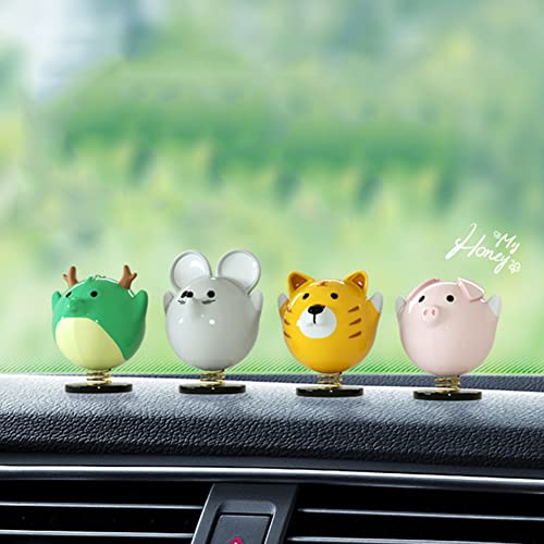 SEADEAR Car Spring Shaking Head Toy Ornament, Cute Pig Car Dashboard Ornament Car Dashboard Bobble Shaking Head Decoration Bobble-Head Toy Car Interior