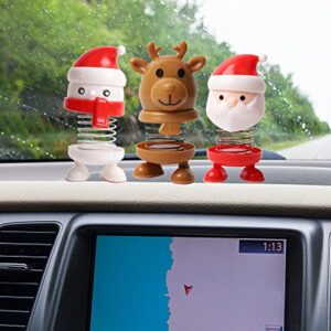 ikasus Shaking Head Toys Car Ornaments Cute Christmas Bobblehead Nod Dolls Car Dashboard Decor Cute Santa Claus Figurine Christmas Party Bobble Head Statue Desktop Ornaments Car Interior Accessories