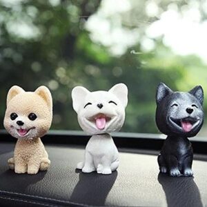 Car Interior Simulation Shaking Head Dog Dolls,Resin Nodding Puppy Car Dashboard Ornament,Bobblehead Dog for Car Vehicle Decoration(Yellow Pomeranian)