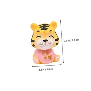 Abaodam 1pc Tiger Bobble Head Doll Chinese Decor Car Trim Office Desk Toys Bubble Ornaments Resin Ornament Small Animal Sculpture Tiger Shaking Head Toy Tiger Statue Tiger Animals Ornament