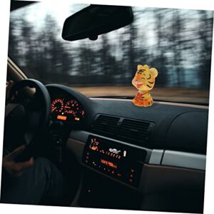 Amosfun 1pc Bobble Head Tiger Ornament Car Toy Digital Instrument Cluster Yellow Decor Nodding Head Toys Figurine Decor Little Auto Ornament Car Tiger Decorations Home Animal Decoration