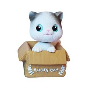 sysuii cat car dashboard decoration,bobble head cat ornament shaking head lucky cat figurines animal dancing figure toy car interior ornament home office desktop decoration bobble head toy gift